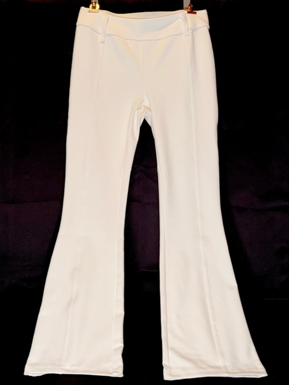 Fabletics Power Hold Fit Boot-Cut Flare Ponte Pants, White Size Medium